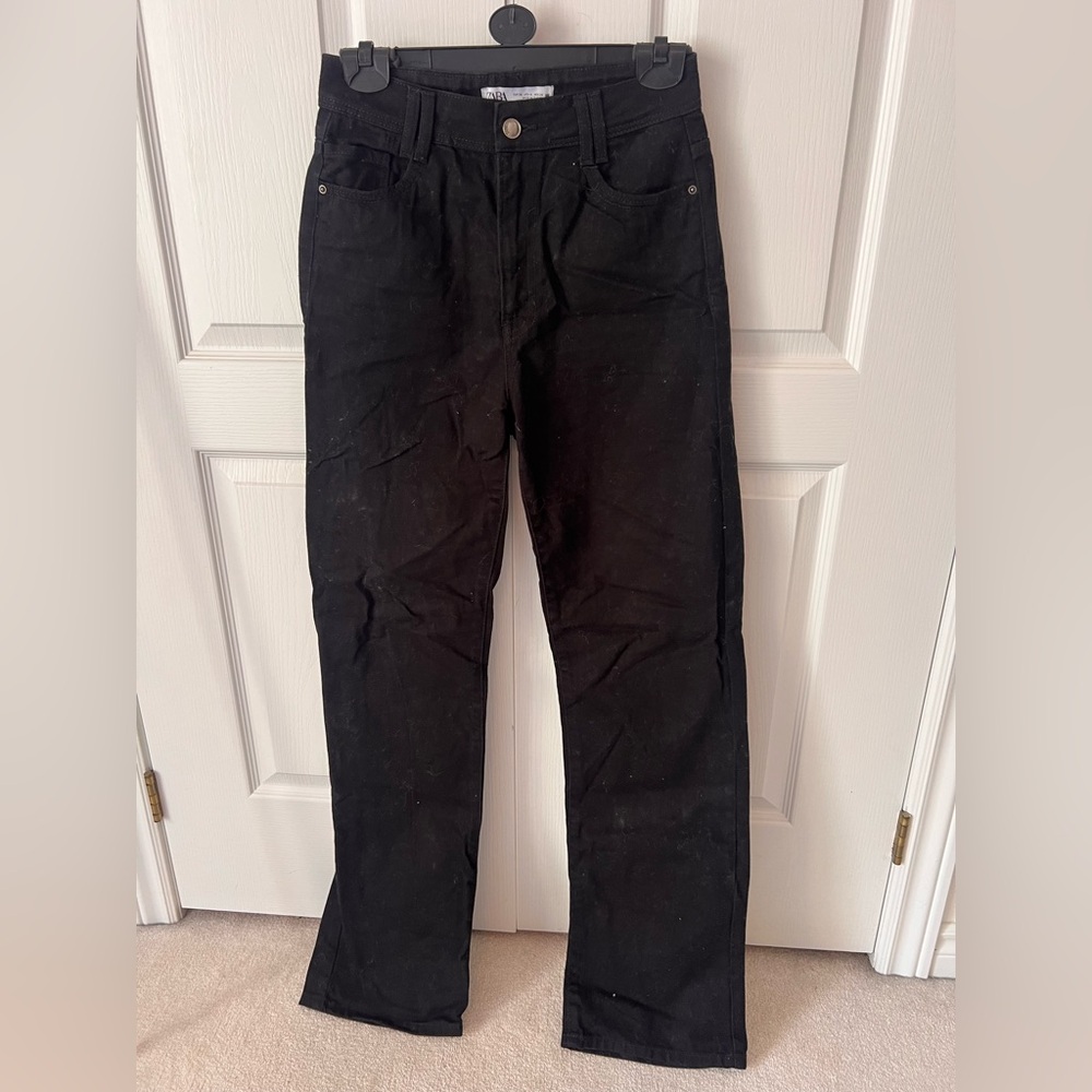 Black long flare jeans Zara
